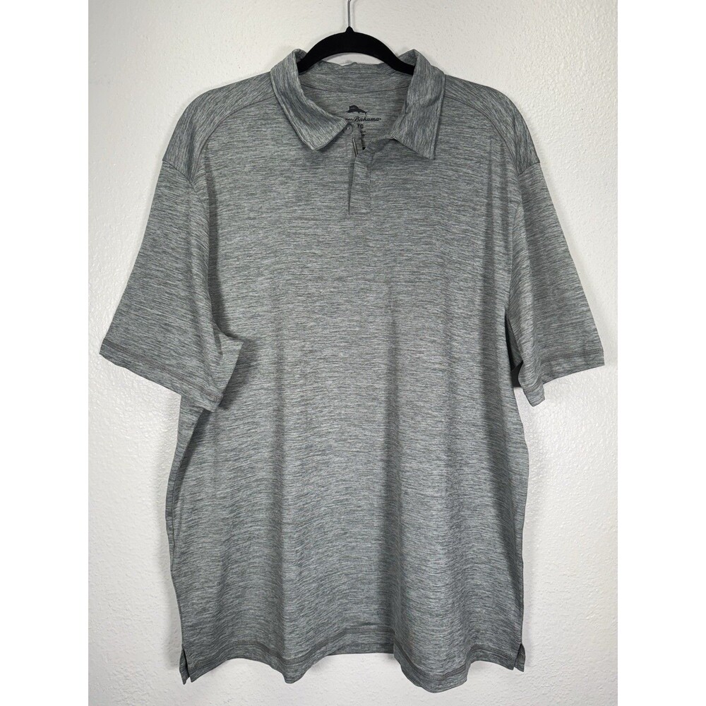 Tommy Bahama 1/4 Zip Short Sleeve Gray Polo Golf Shirt Size XL New